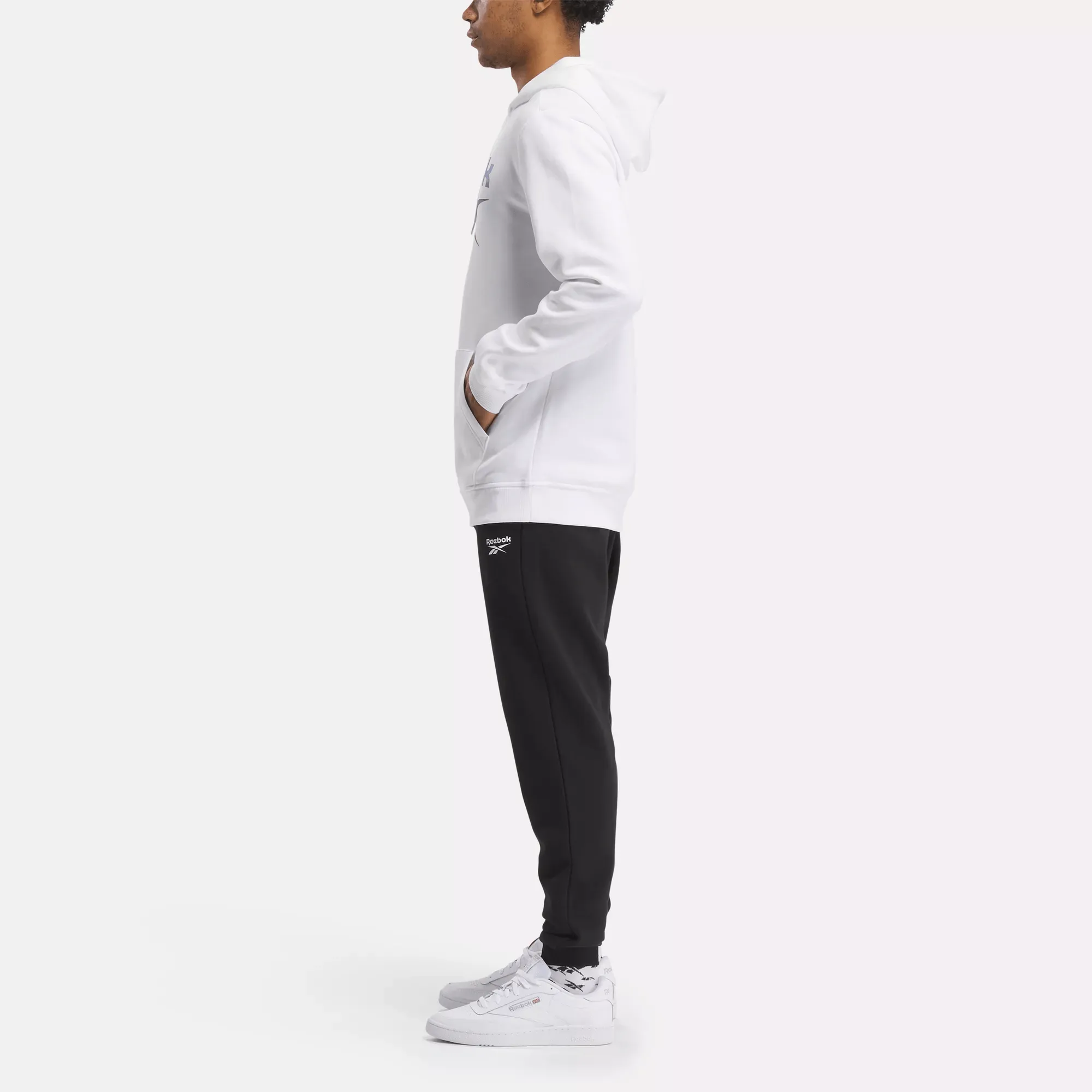Reebok Clothing Men's Reebok Identity Fleece Stacked Logo Pullover Hoodie