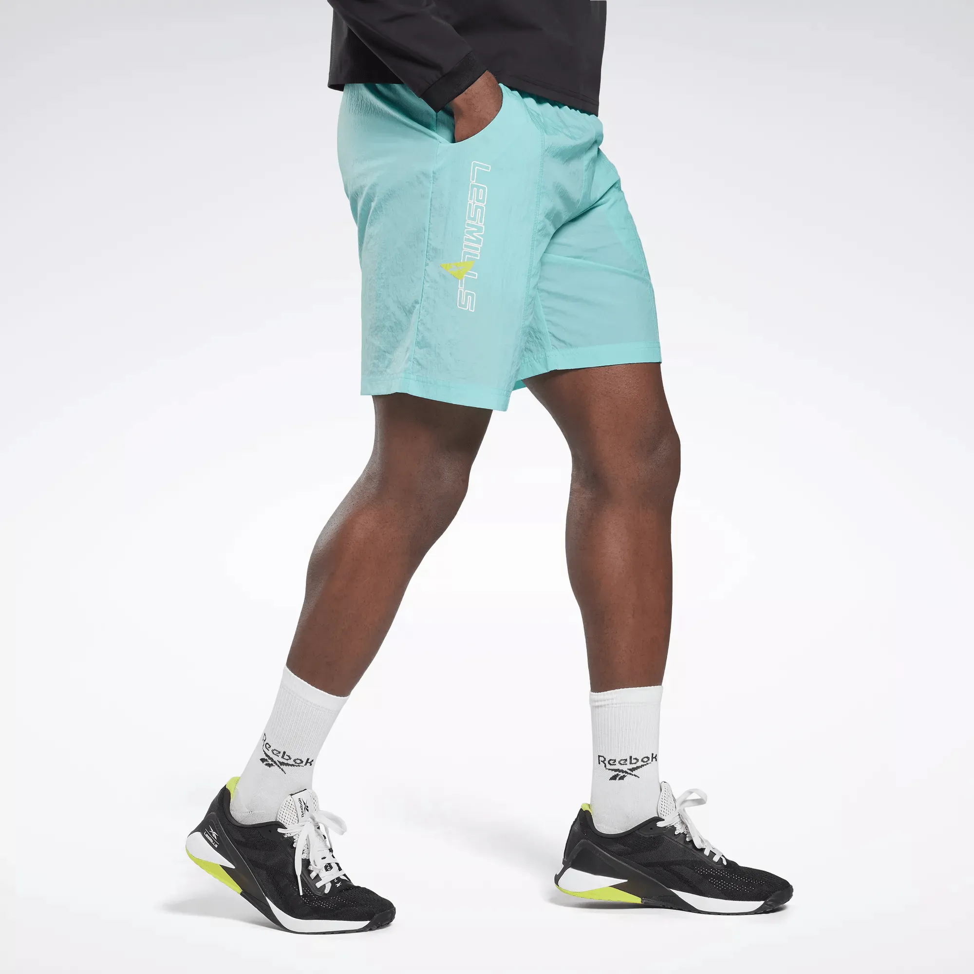 Reebok Men's Les Mills Lightweight Woven Shorts Turquoise Reebok