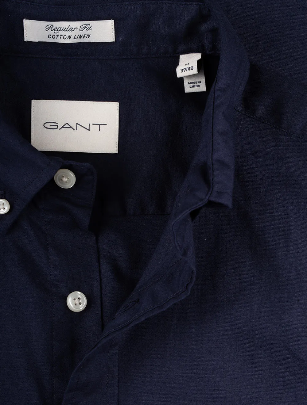 Regular Cotton Linen Short Sleeve Shirt Evening Blue