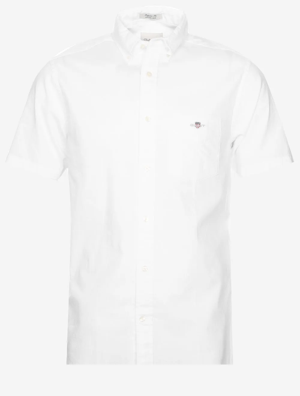 Regular Cotton Linen Short Sleeve Shirt White