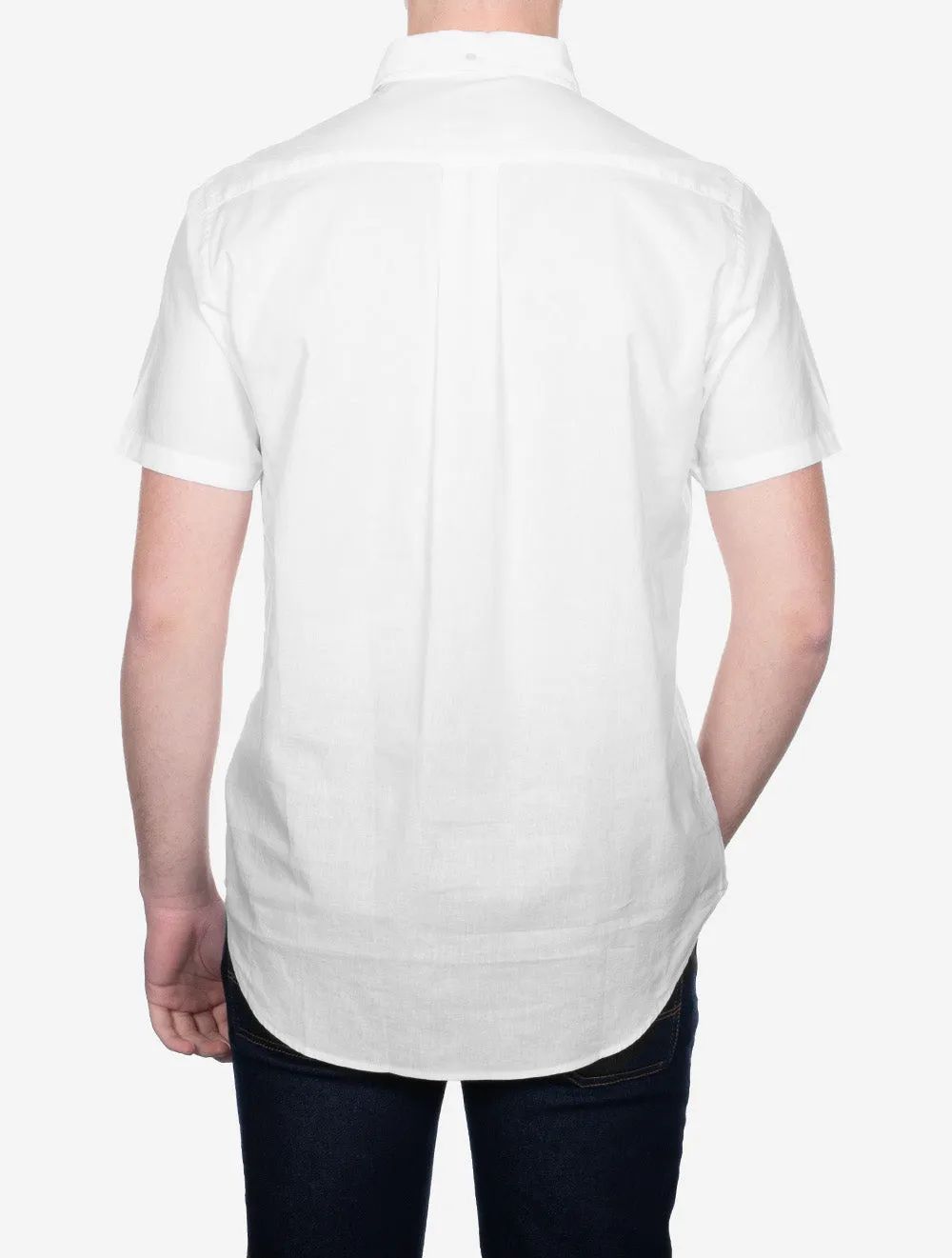 Regular Cotton Linen Short Sleeve Shirt White