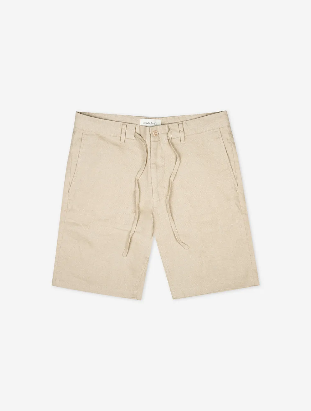 Relaxed Linen Drawstring Shorts Dry Sand