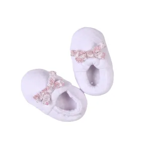 Rose Sweet | Baby Girls White Floral Quilted Cotton Booties Babykids_Bebe-Sweeny