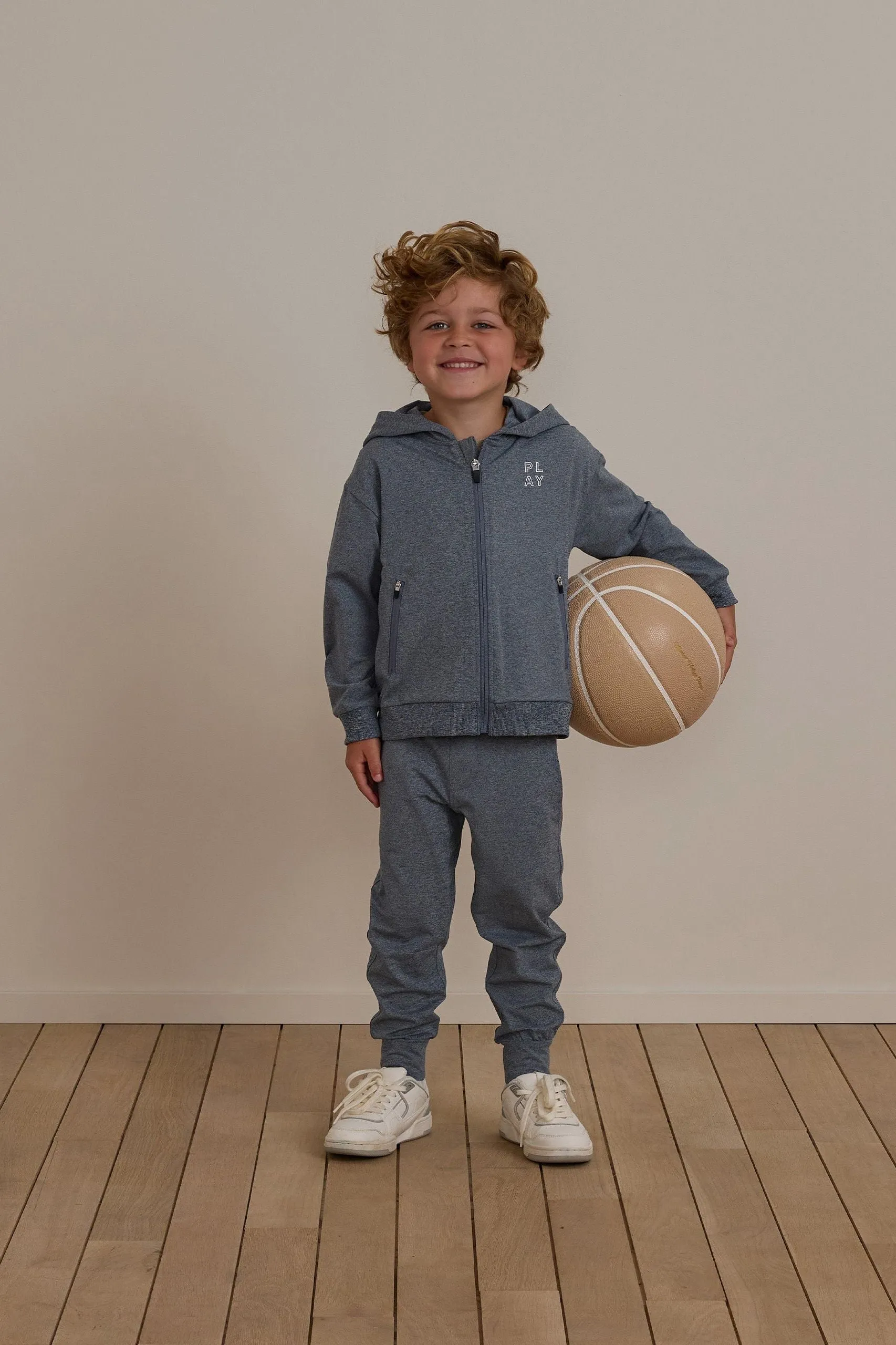 Rylee   Cru Babykids Century Tech Jogger| Heathered Indigo