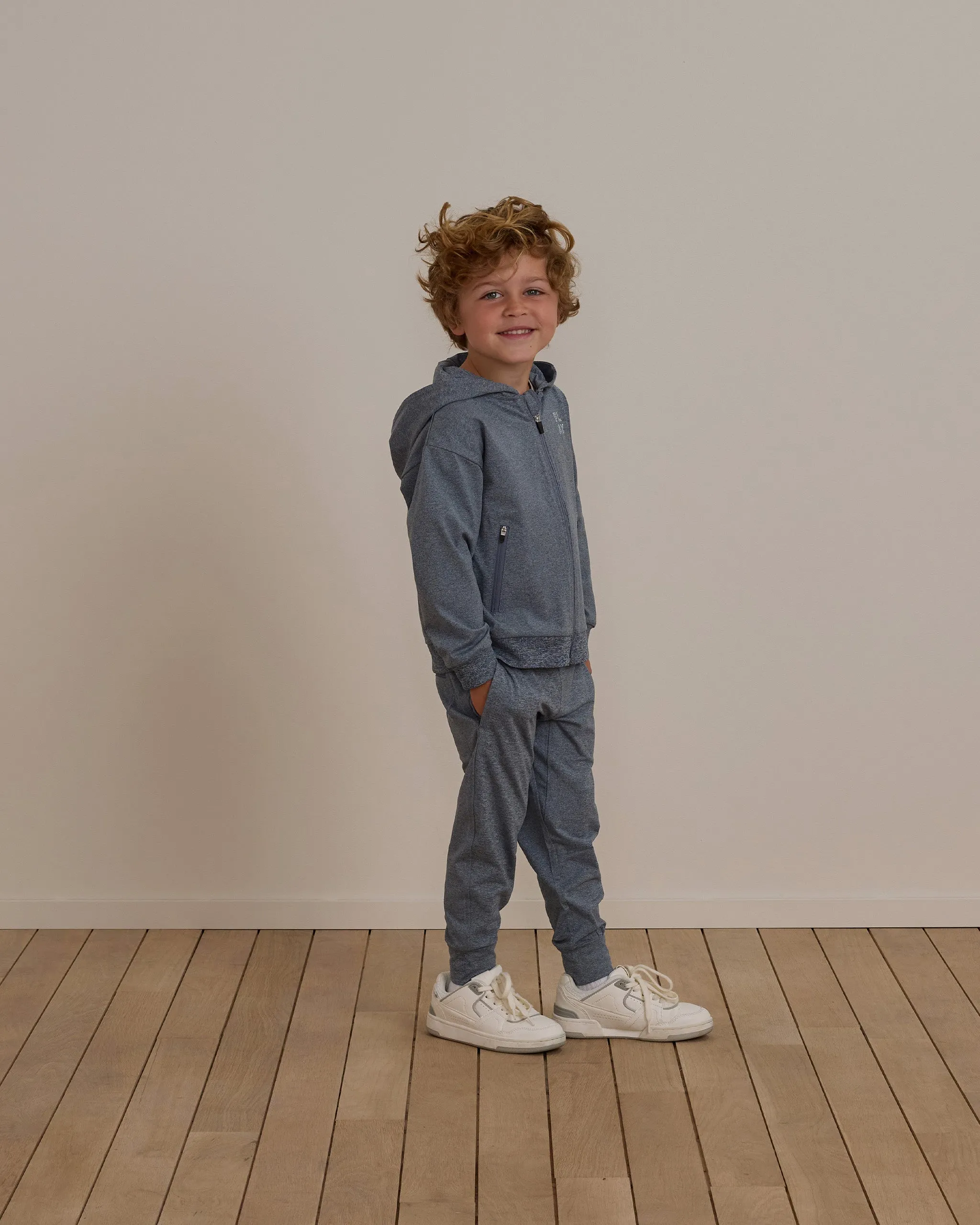 Rylee   Cru Babykids Century Tech Jogger| Heathered Indigo