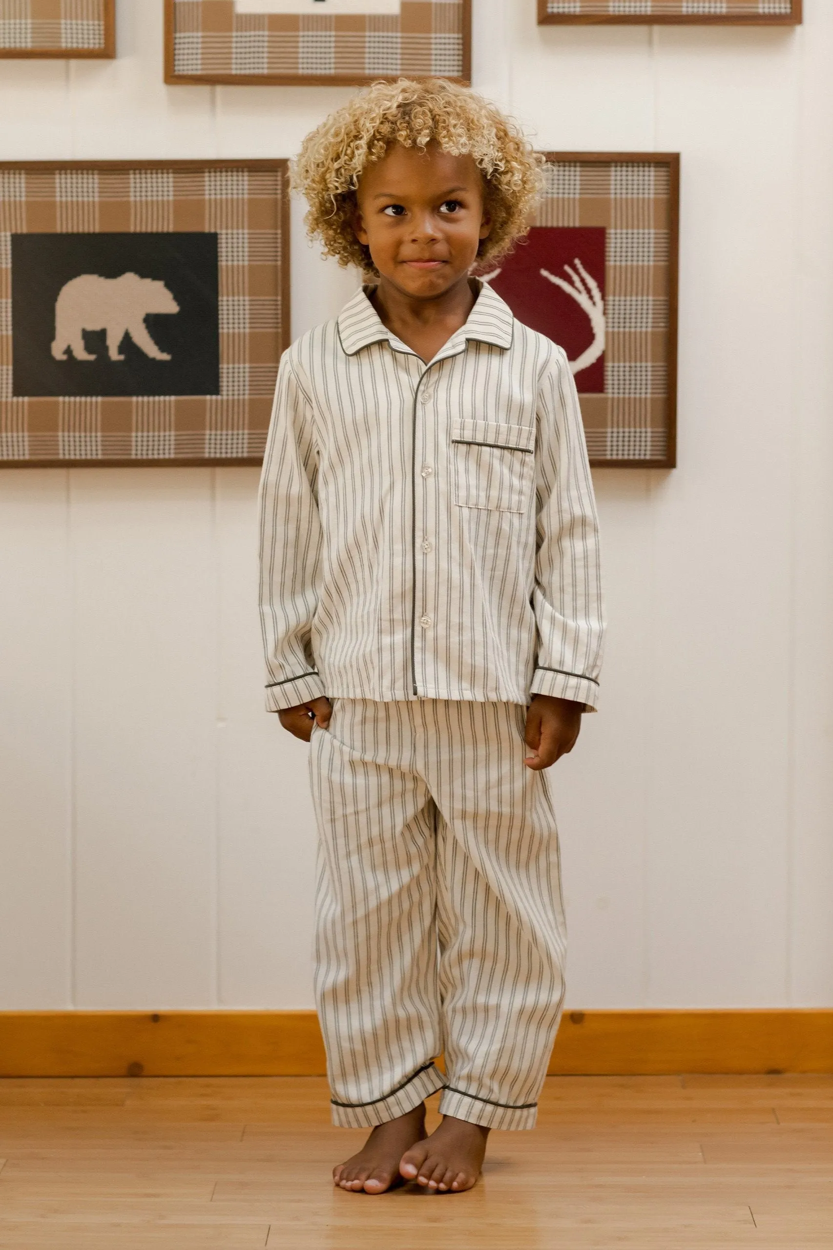 Rylee   Cru Babykids LS Pajamas | Forest Stripe