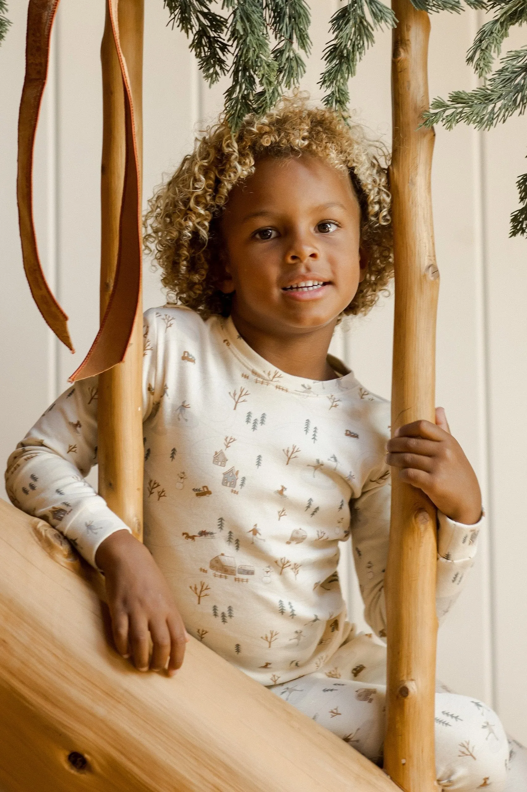Rylee   Cru Babykids Organic LS PJ Set | Winter Town