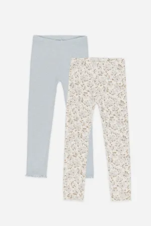 Rylee   Cru Babykids Ribbed Legging Set |Blue Ditsy