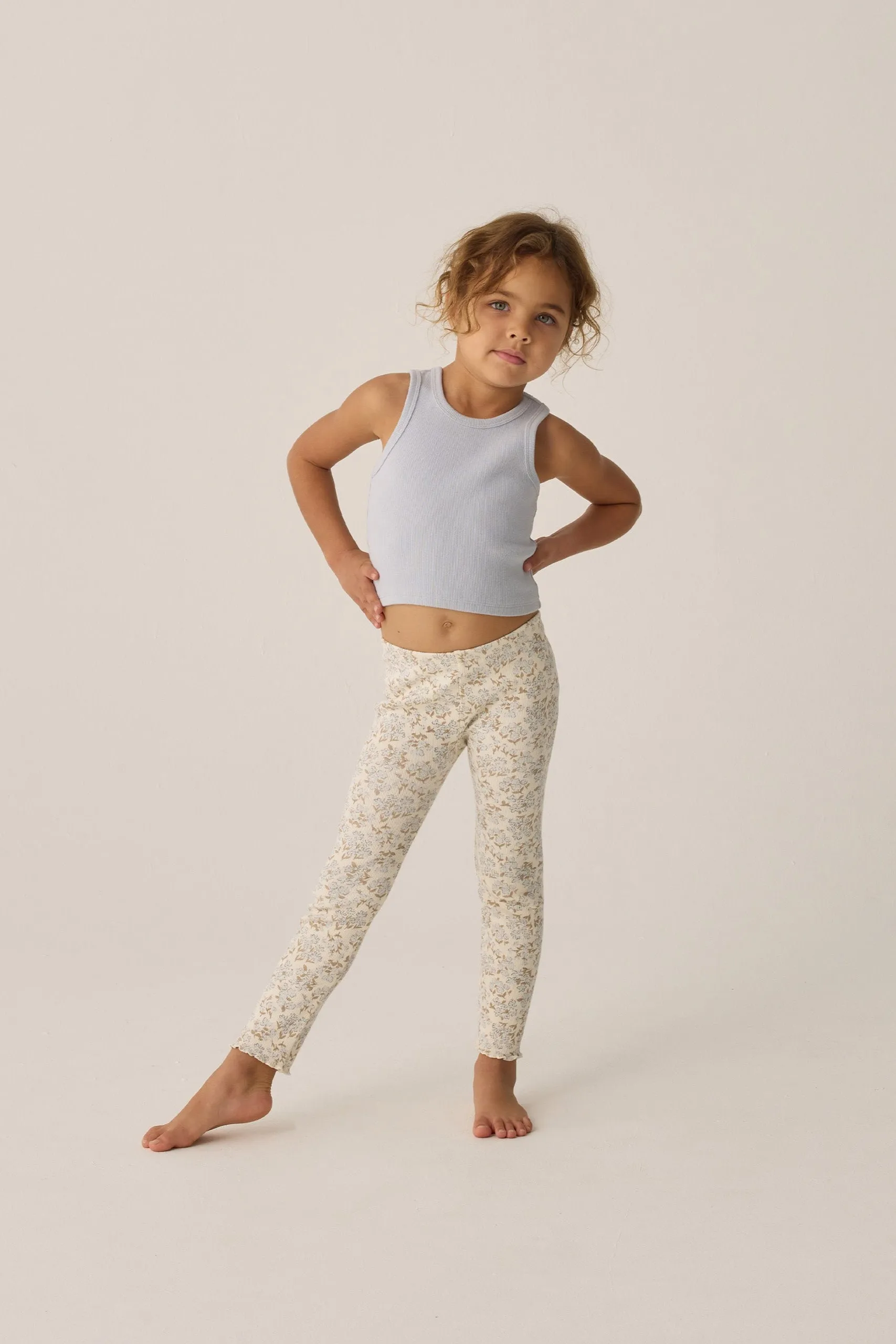 Rylee   Cru Babykids Ribbed Legging Set |Blue Ditsy