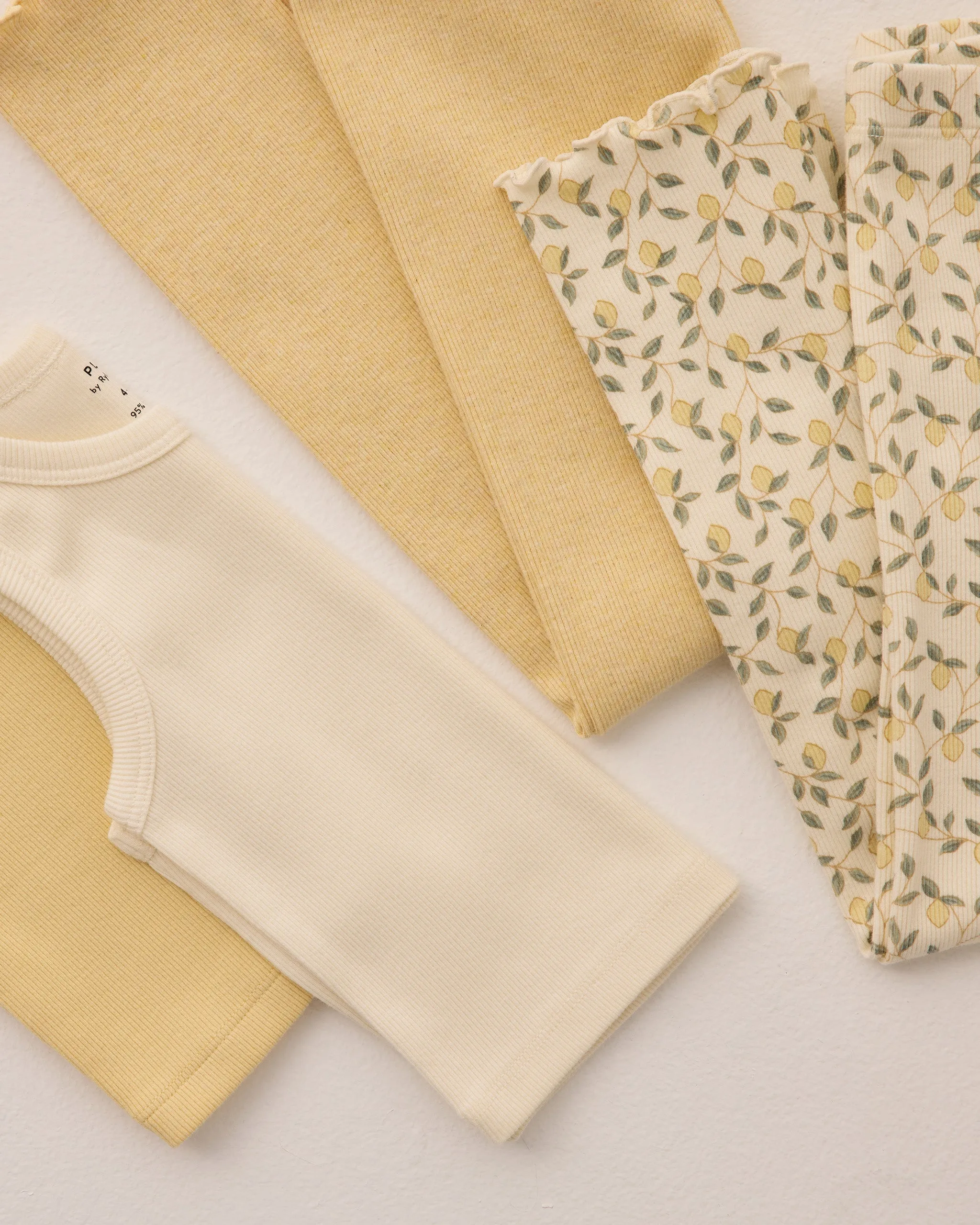 Rylee   Cru Babykids Ribbed Leggings Set | Lemons
