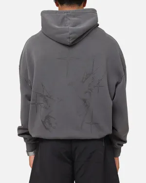 Saint Morta Destiny Rising Boxy Hoodie Washed Black