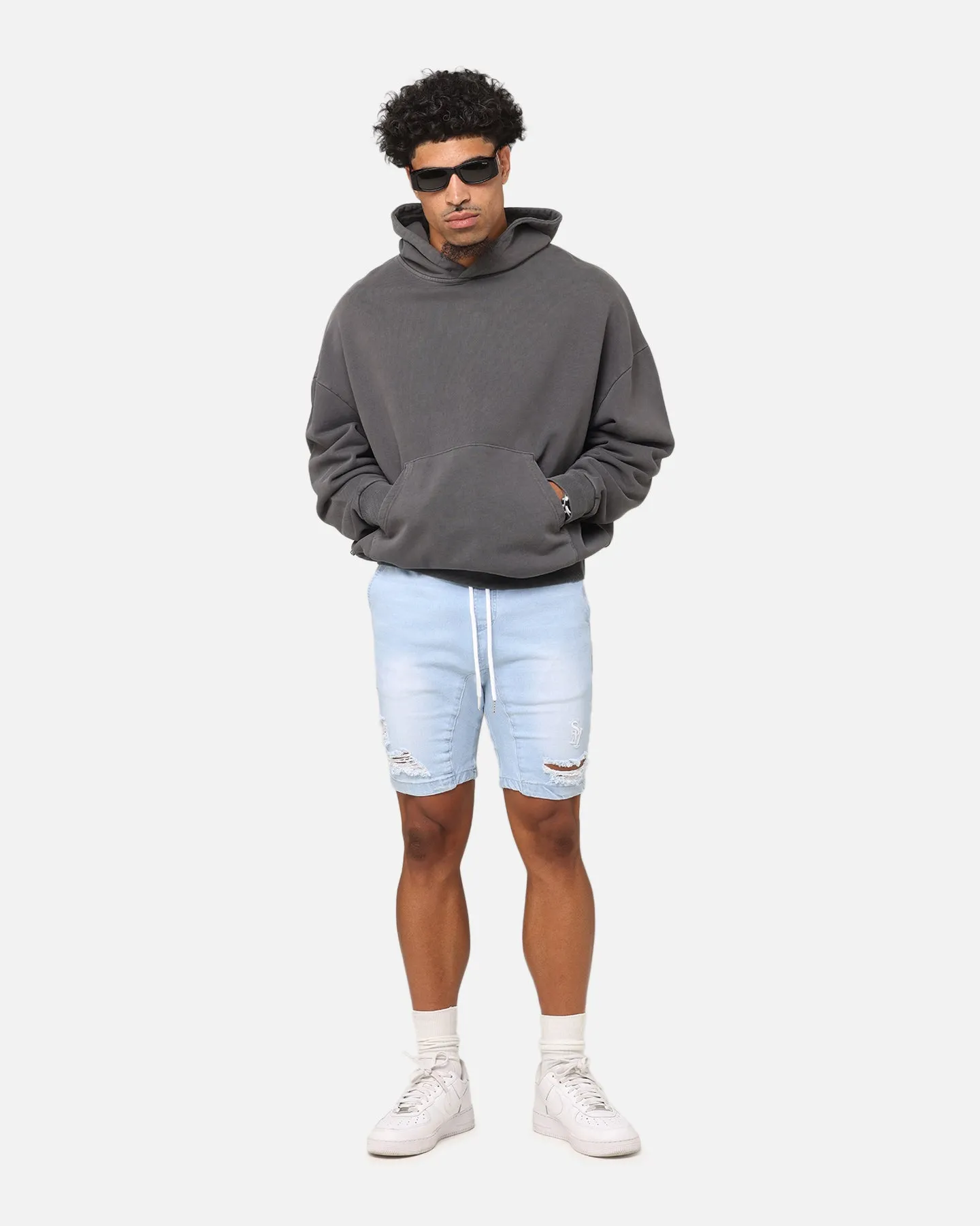 Saint Morta Pericles Applique Hoodie Washed Charcoal