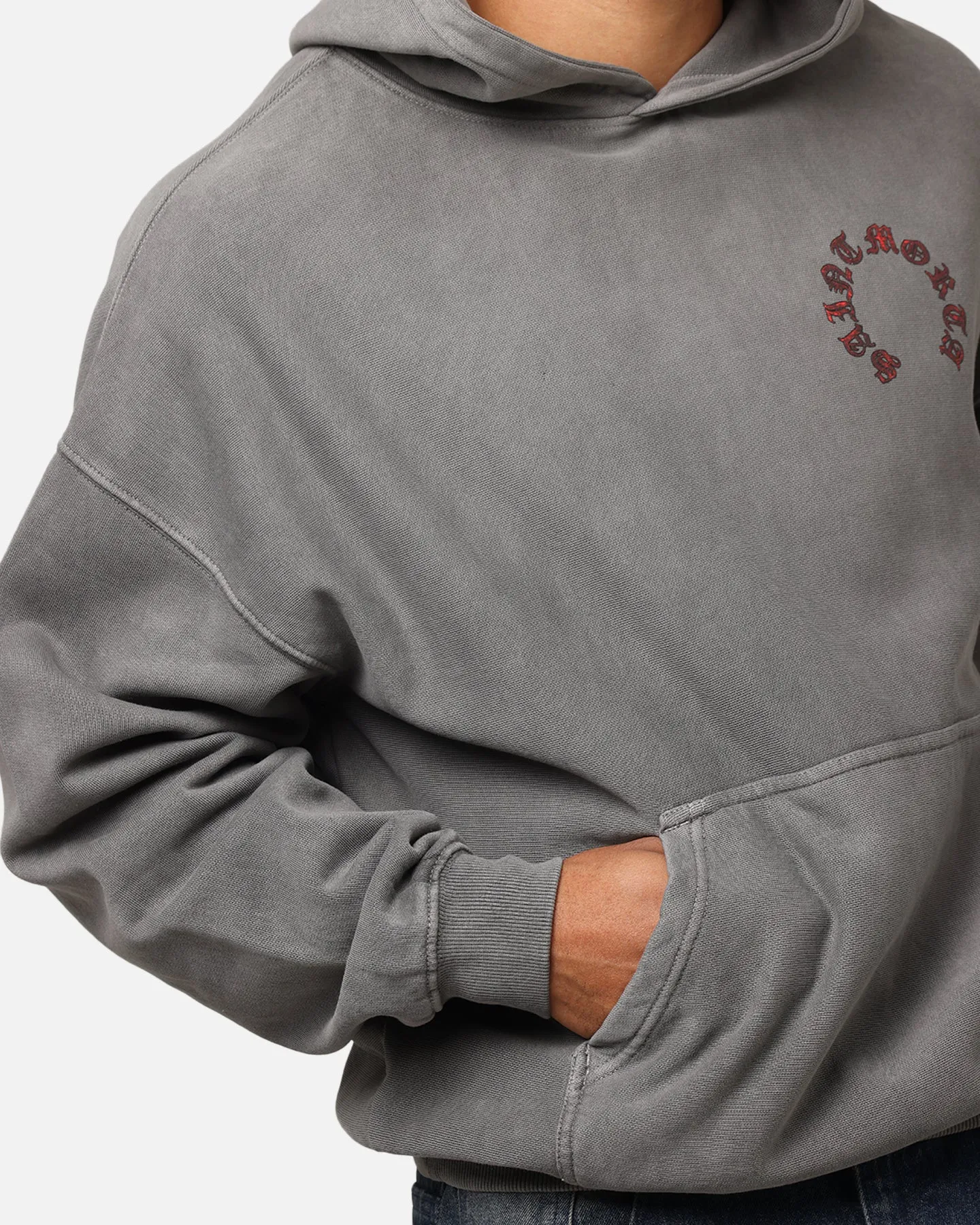 Saint Morta Worldwide Boxy Hoodie Washed Charcoal