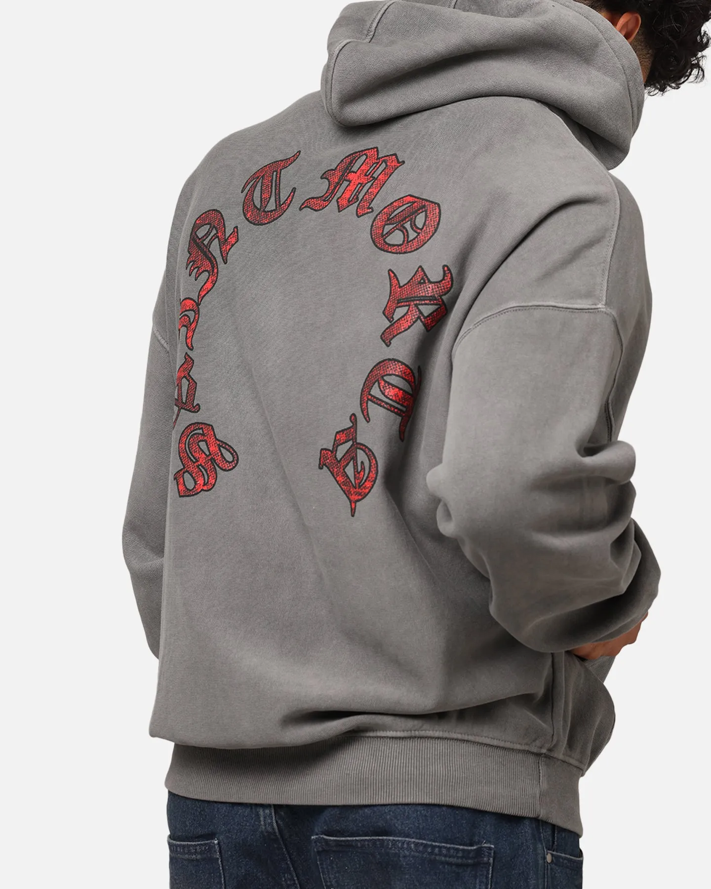 Saint Morta Worldwide Boxy Hoodie Washed Charcoal