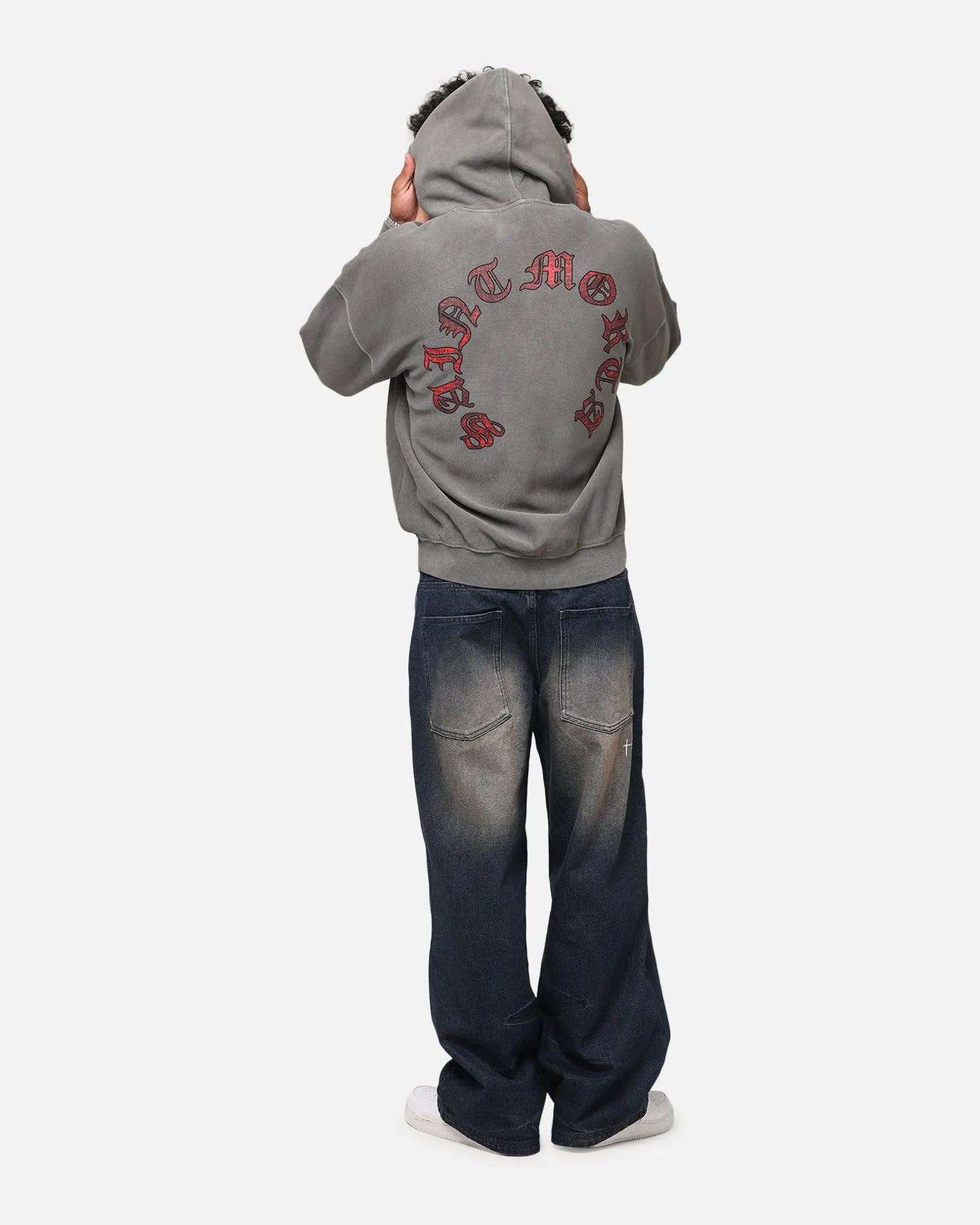 Saint Morta Worldwide Boxy Hoodie Washed Charcoal