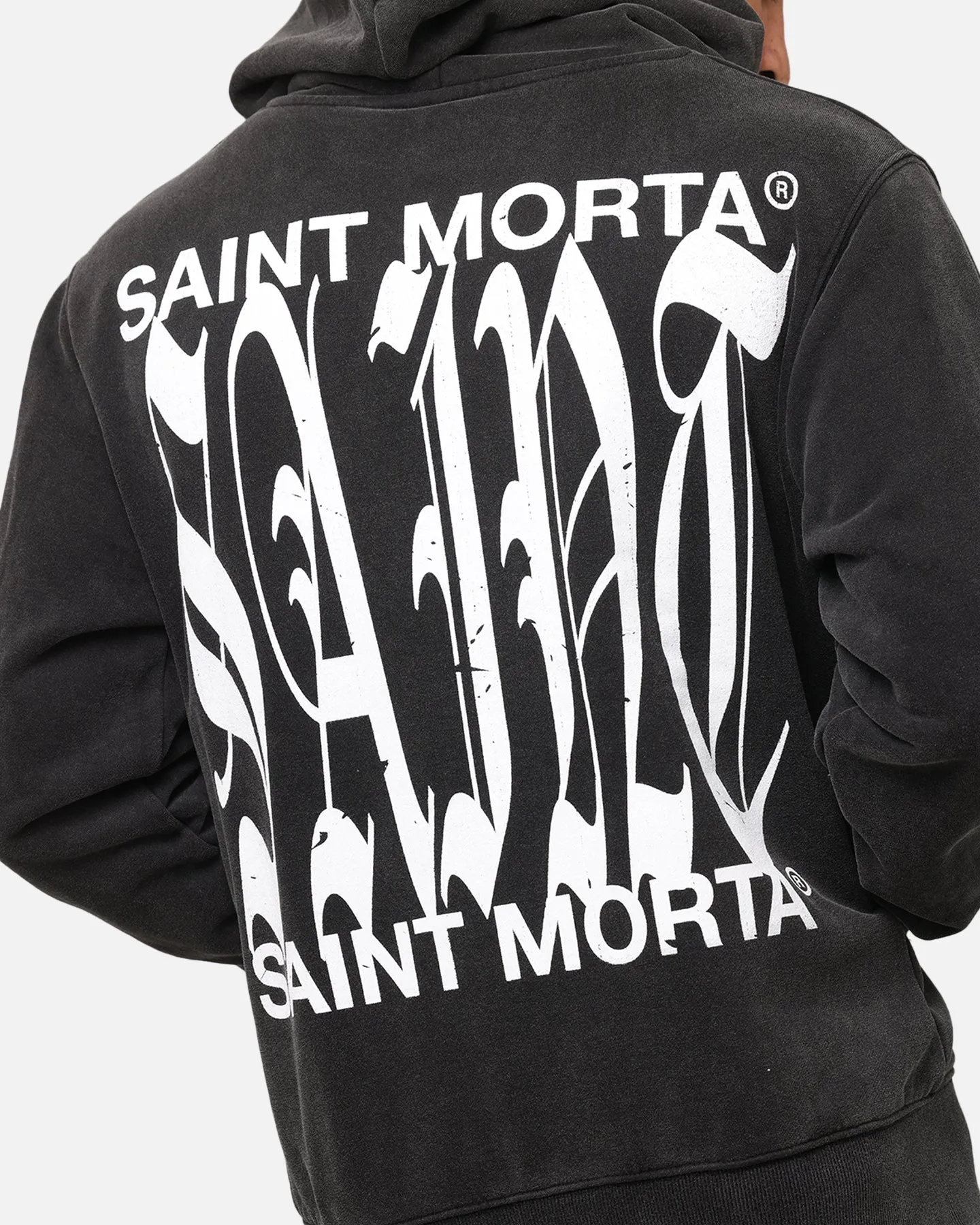 Saint Morta Ye Old Boxy Hoodie Vintage Black