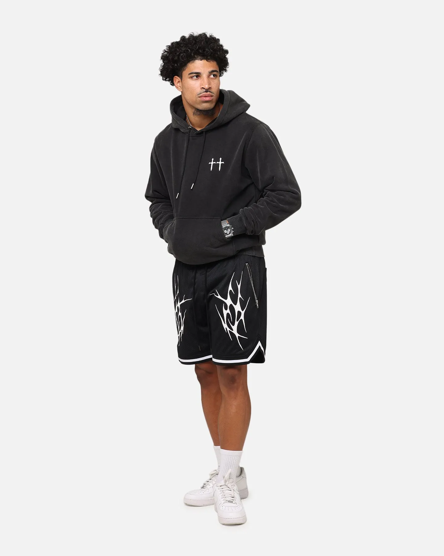 Saint Morta Ye Old Boxy Hoodie Vintage Black