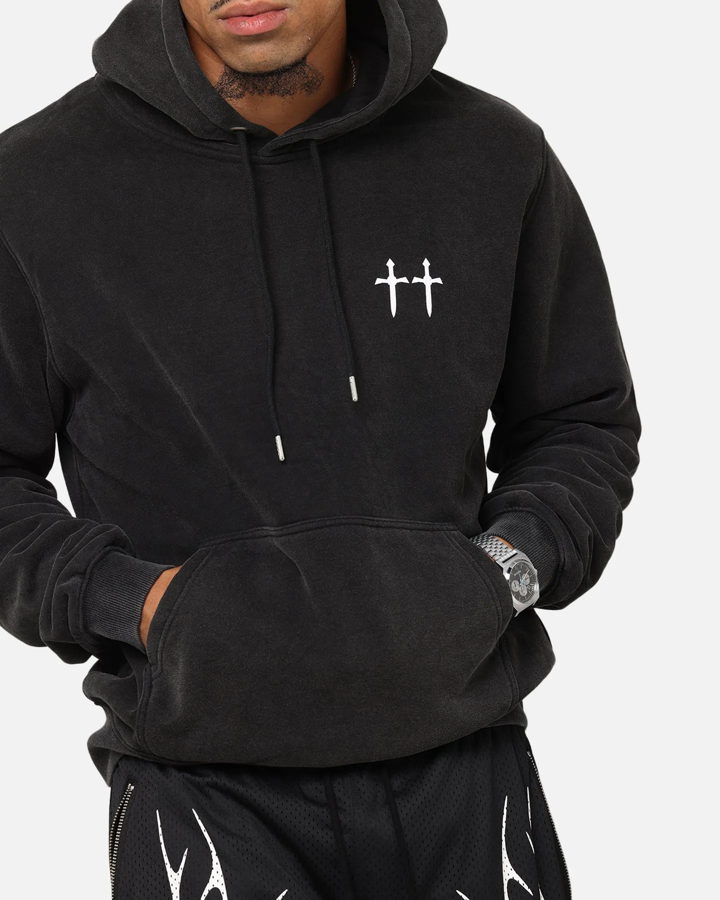 Saint Morta Ye Old Boxy Hoodie Vintage Black