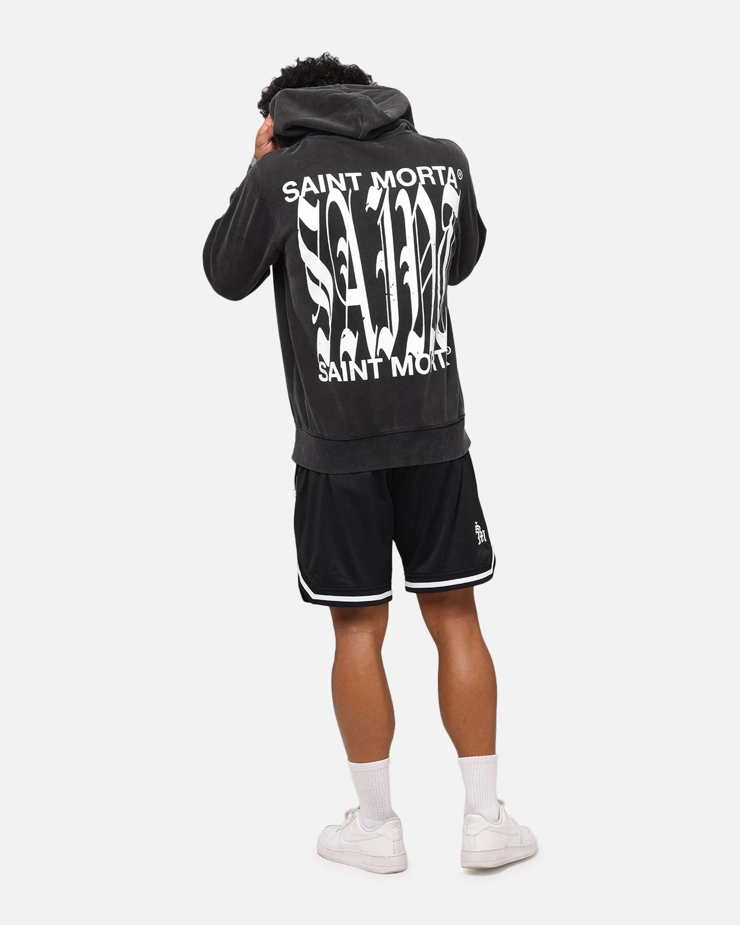 Saint Morta Ye Old Boxy Hoodie Vintage Black