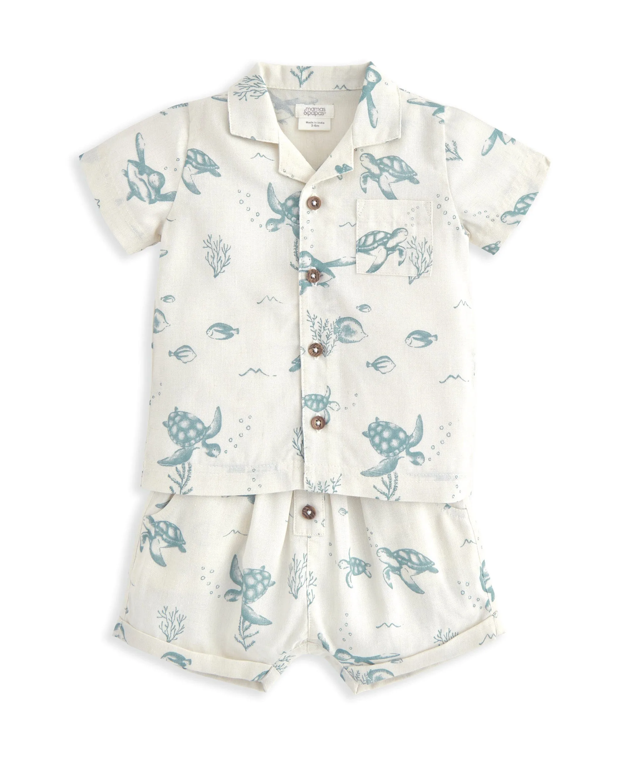 Shirt & Shorts Set (2 Pieces) - Turtle Print Babykids Mamas & Papas