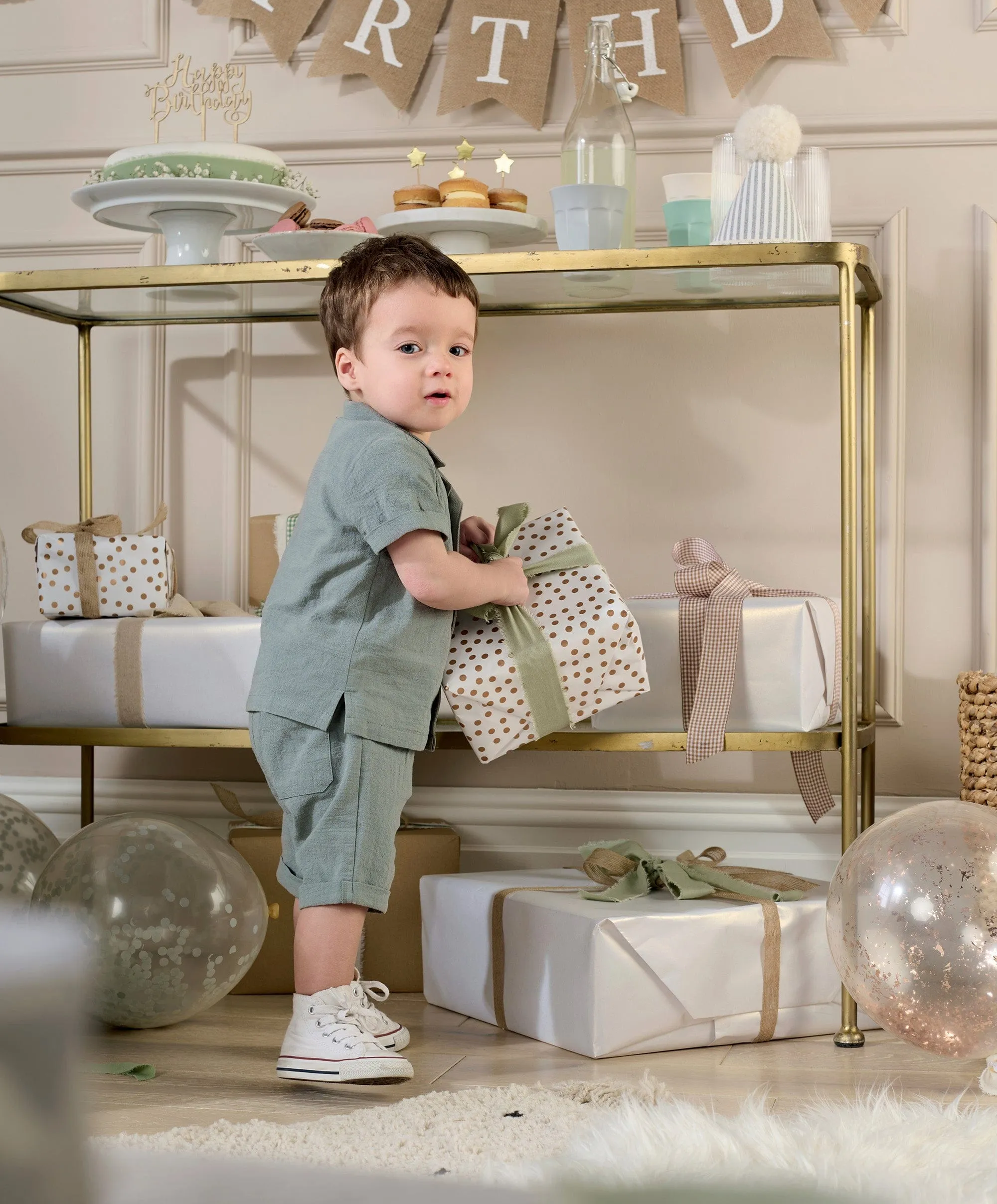 Shirt and Short Outfit Set - Green Babykids Mamas & Papas