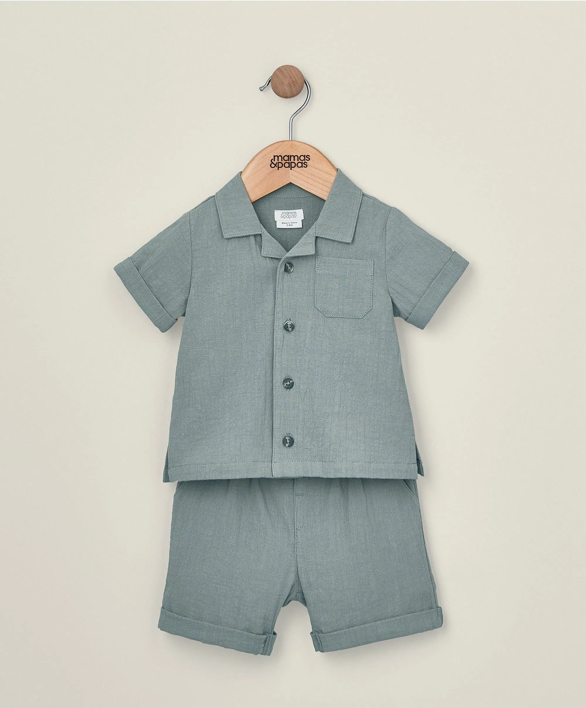 Shirt and Short Outfit Set - Green Babykids Mamas & Papas