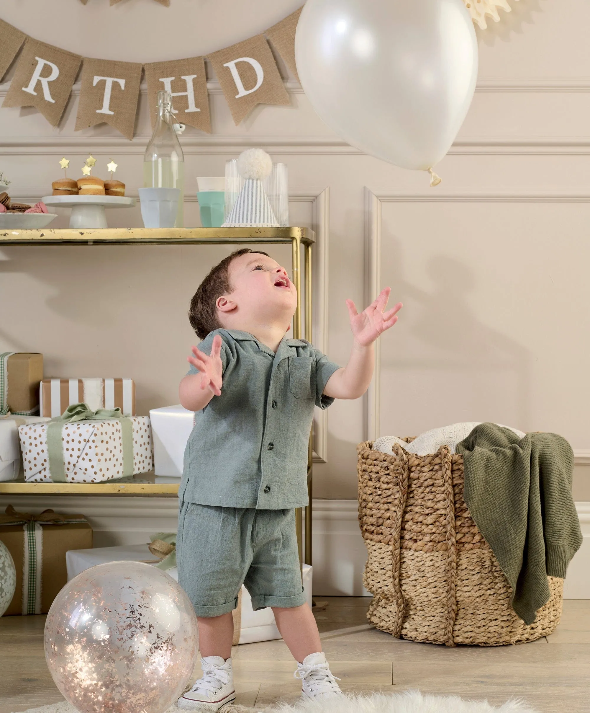 Shirt and Short Outfit Set - Green Babykids Mamas & Papas