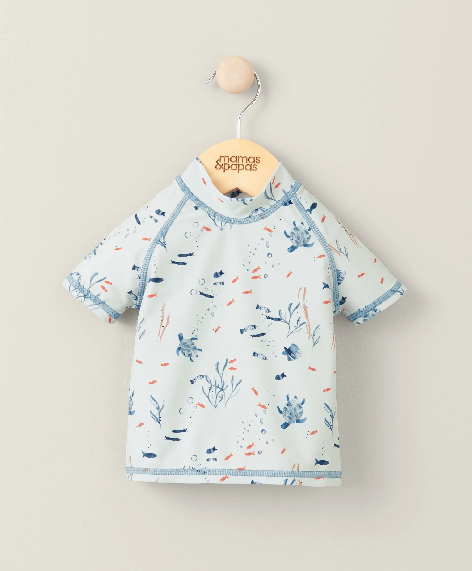 Short Sleeve Rash Top Swimwear - Blue Babykids Mamas & Papas