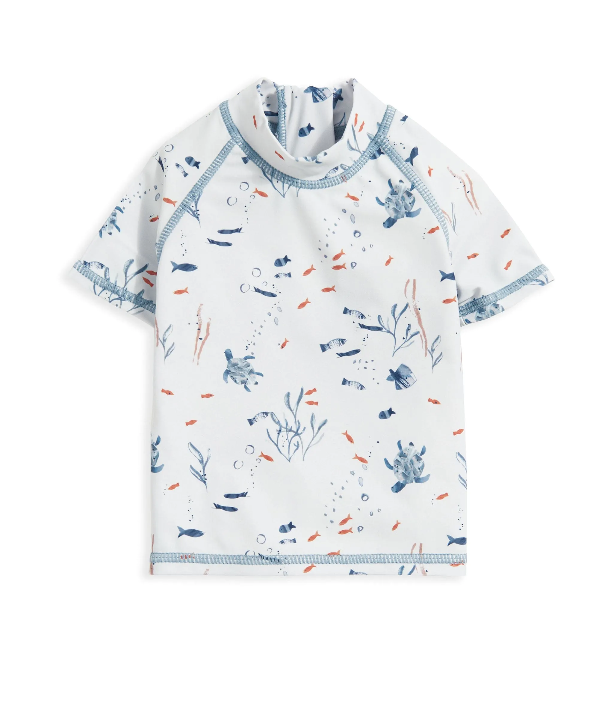 Short Sleeve Rash Top Swimwear - Blue Babykids Mamas & Papas