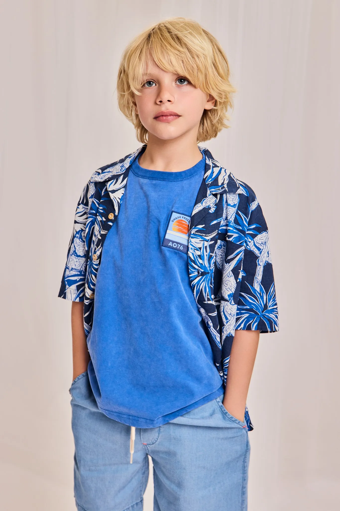 silas t-shirt sunset SW 000707 - bright blue Ao76 Clothes Boys Girls