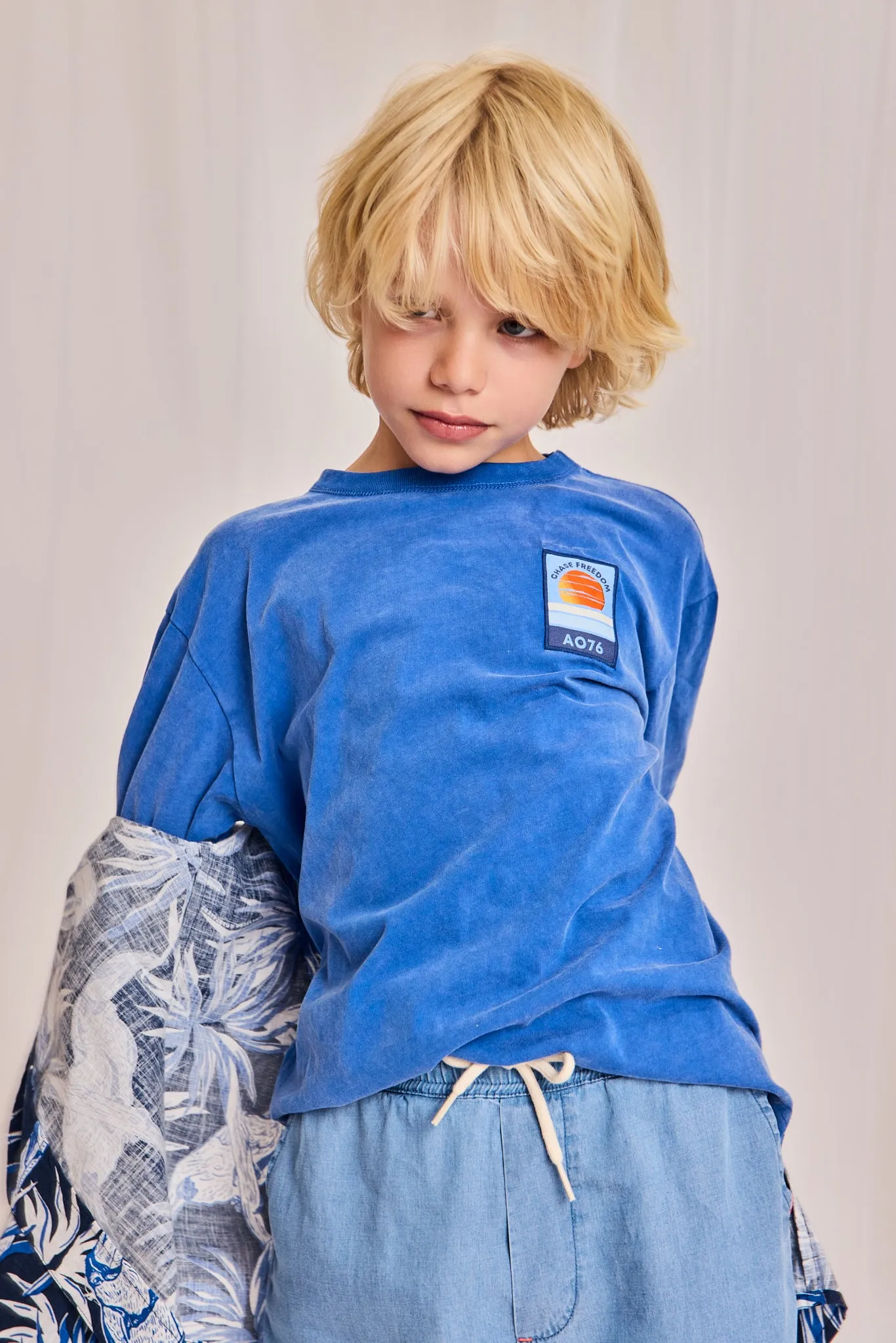 silas t-shirt sunset SW 000707 - bright blue Ao76 Clothes Boys Girls