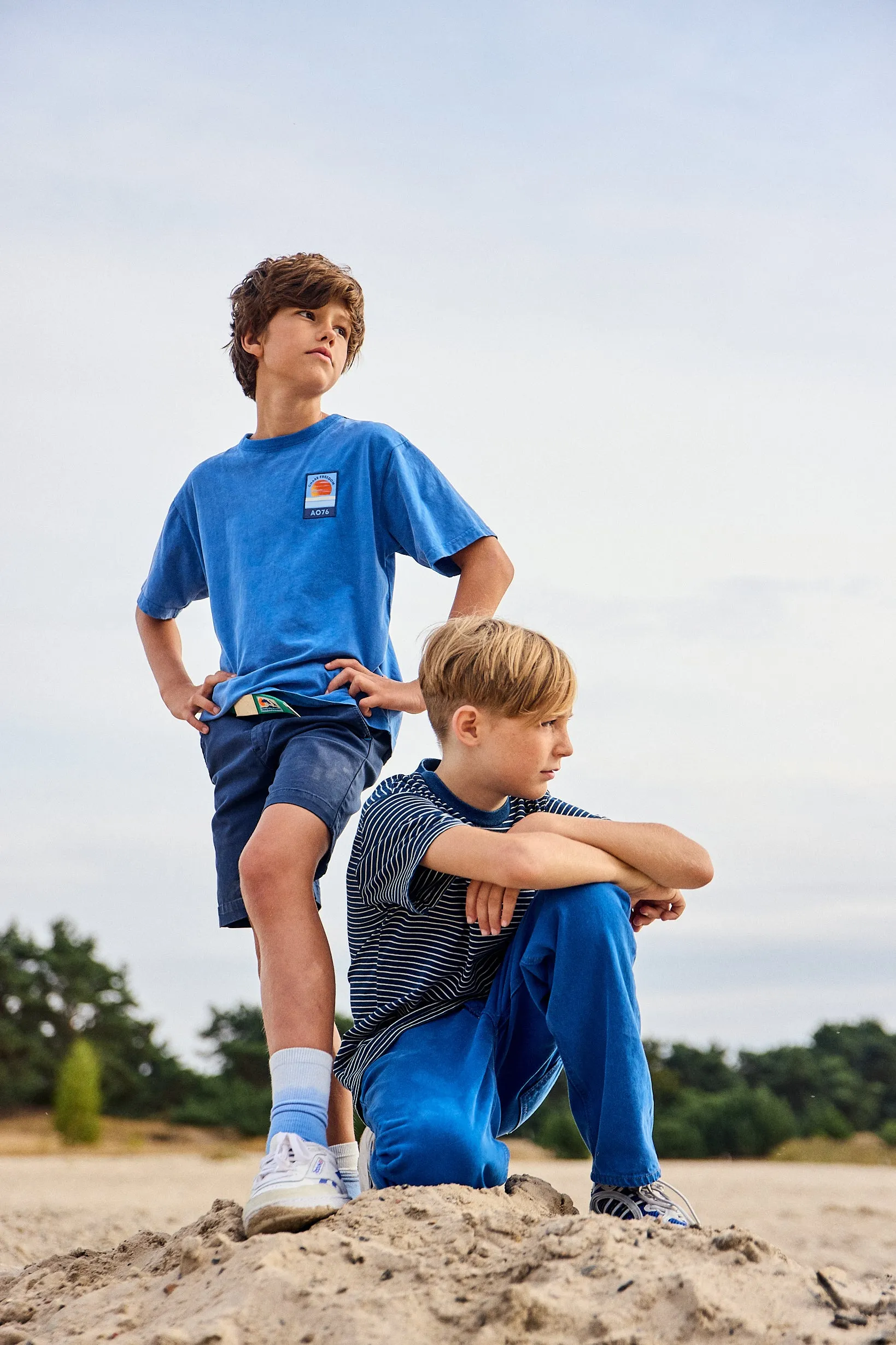 silas t-shirt sunset SW 000707 - bright blue Ao76 Clothes Boys Girls