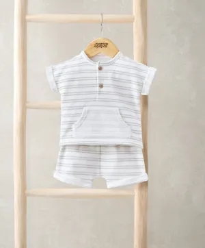 Slouchy T-Shirt & Shorts Set (2 Pieces) - Stripe Print