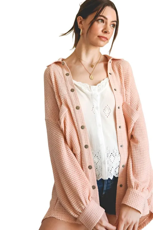 Soft Thermal Knit Shacket Top