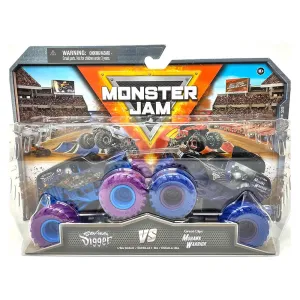 Spin Master Toys Monster Jam Son-Uva Grave Digger vs Great Clips Mohawk Warrior Die-Cast 1:64 Scale Monster Truck 2-Pack