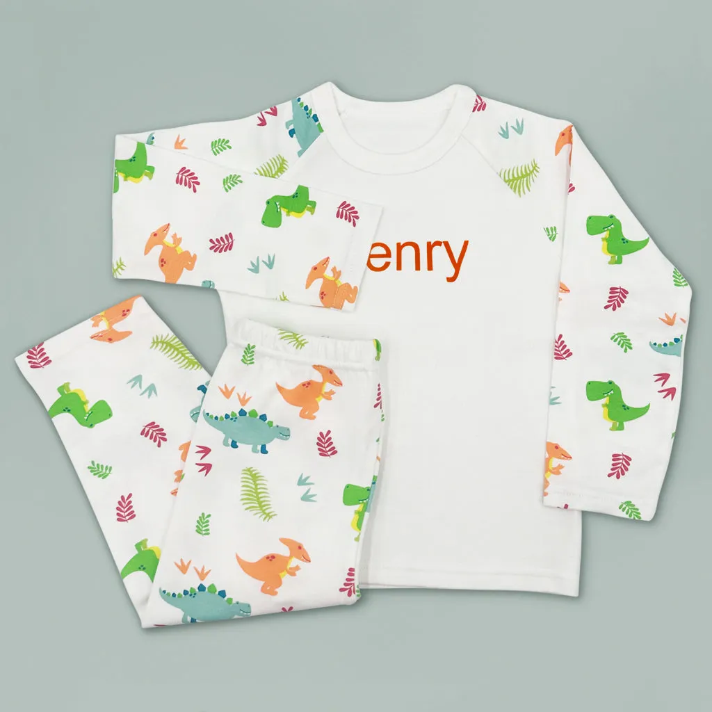Steiff Thaisen T Rex Soft Toy with Personalised Dinosaur Pyjamas