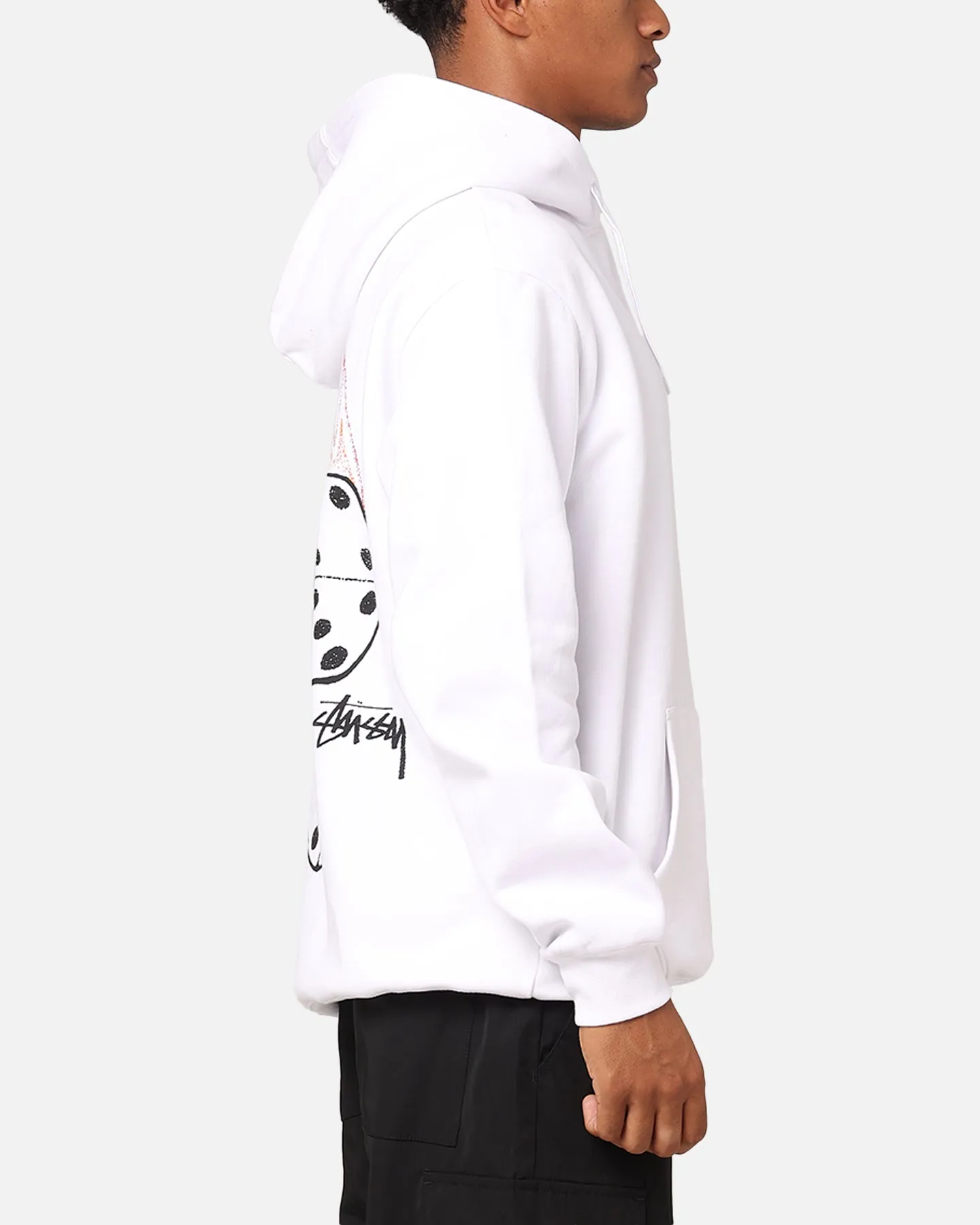 Stussy Fire Dice Fleece Hoodie White