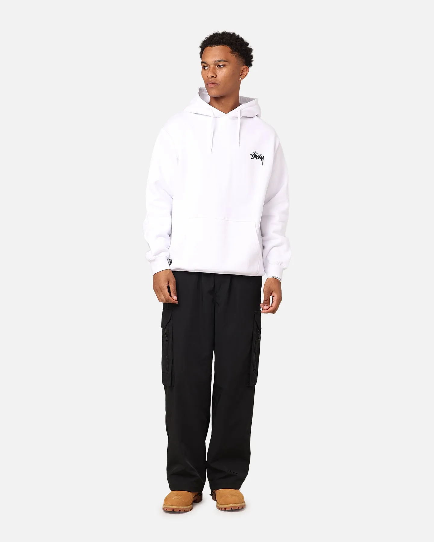 Stussy Fire Dice Fleece Hoodie White