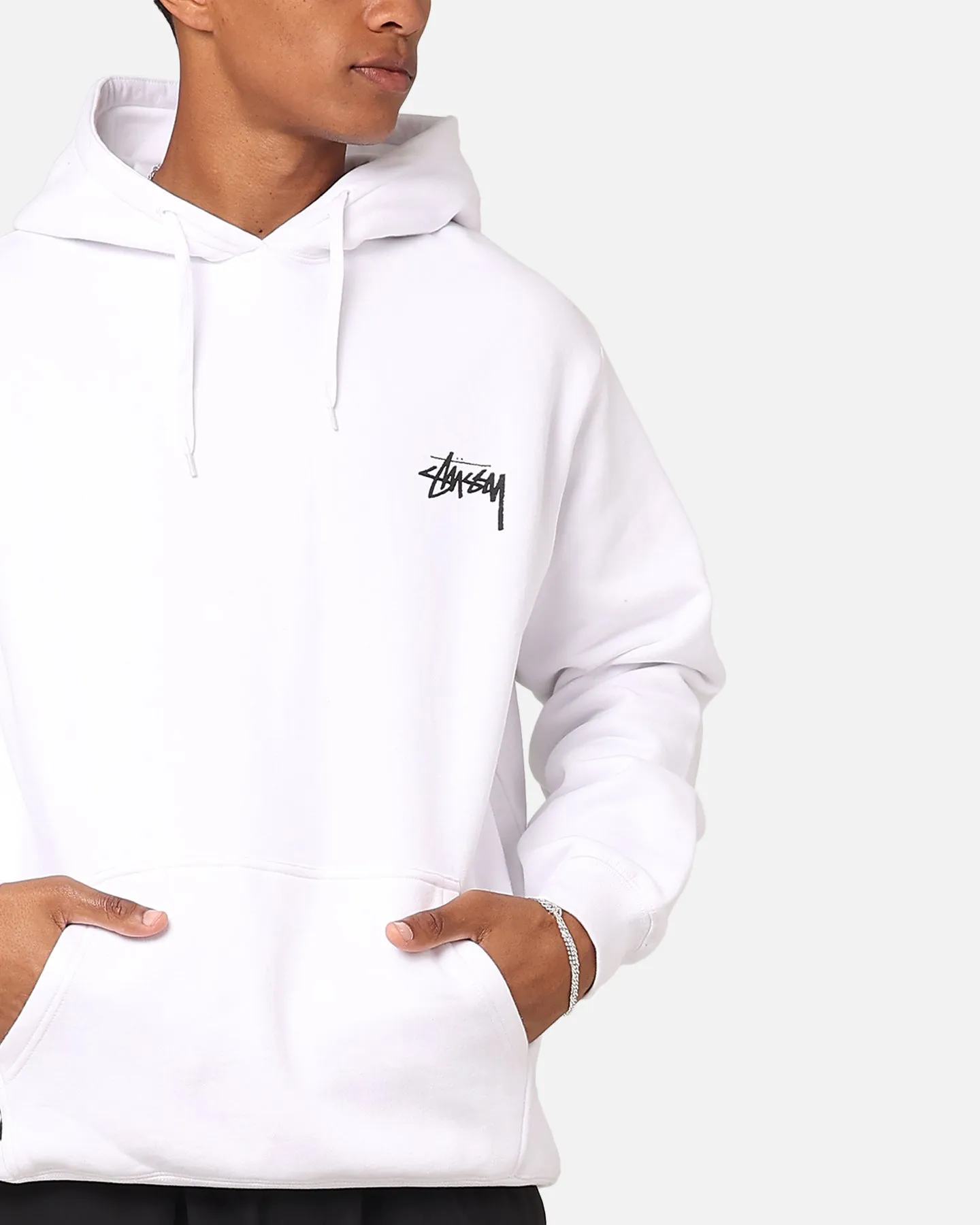 Stussy Fire Dice Fleece Hoodie White