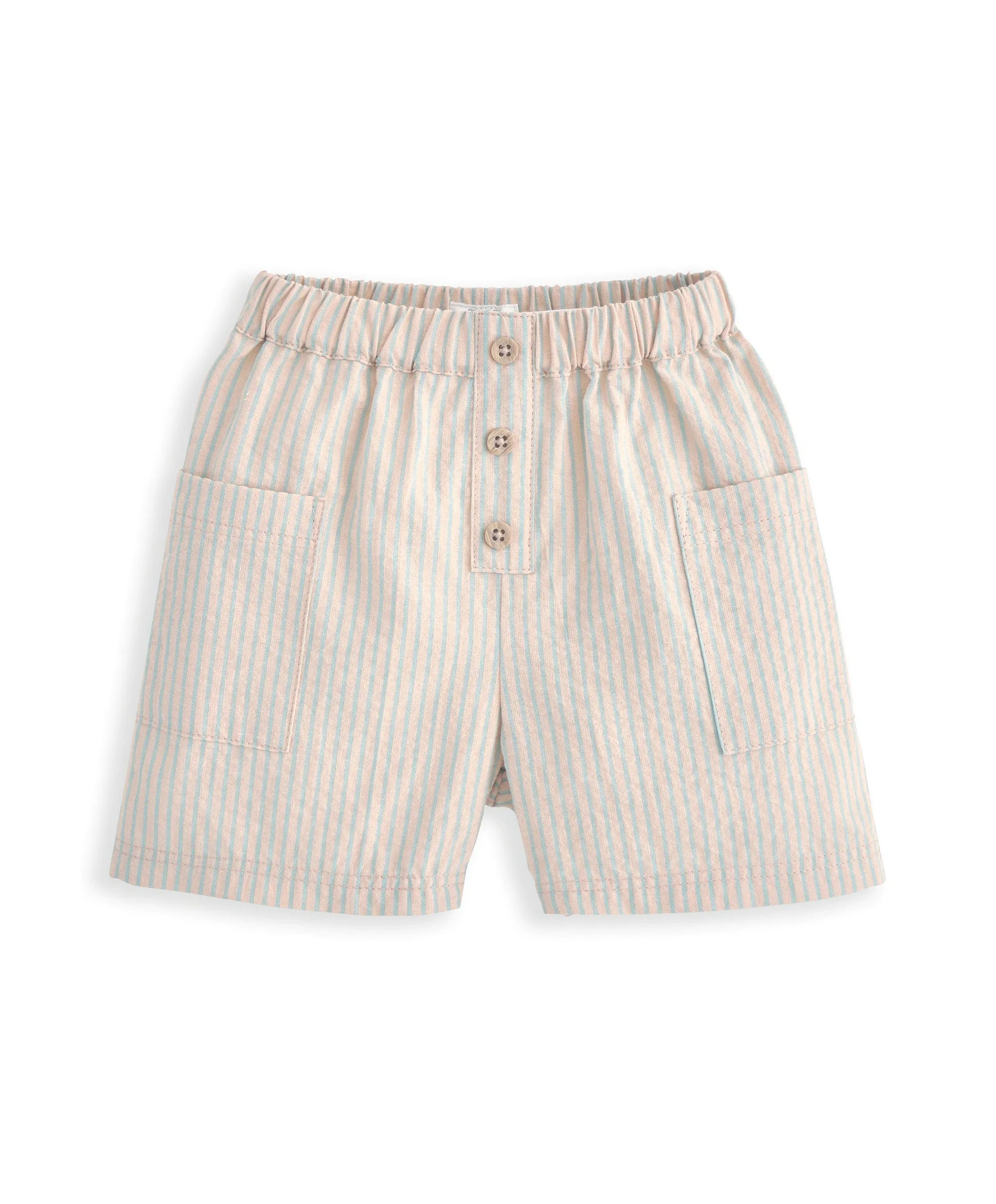Sunshine Embroidered Top & Striped Shorts Set (2 Pieces) - Baby Blue
