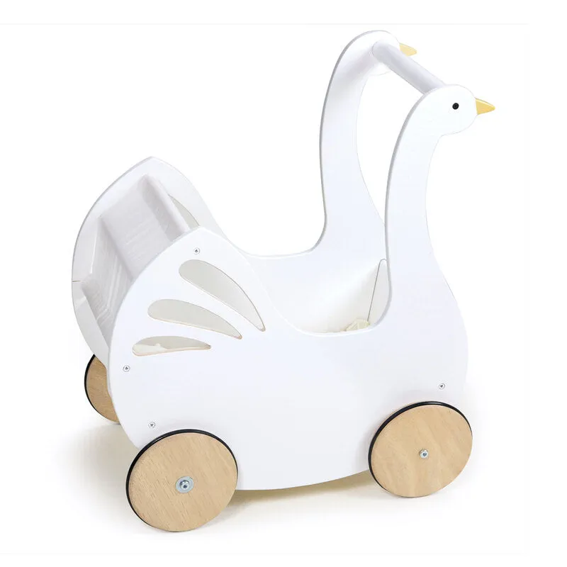 Sweet Swan Doll Pram with Bedding