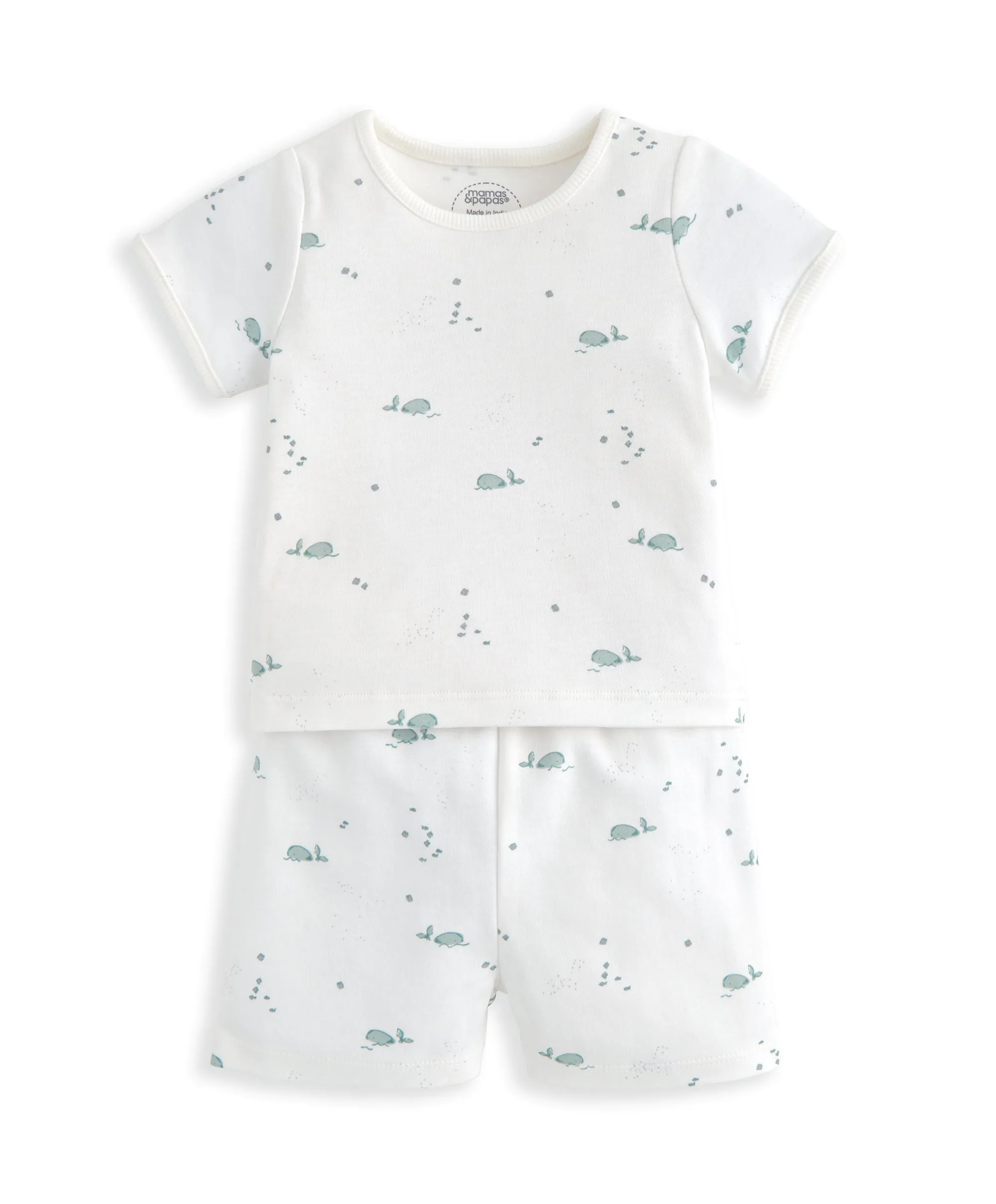 T-Shirt & Shorts Set (2 Pieces) - Whale Print Babykids Mamas & Papas