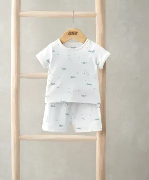 T-Shirt & Shorts Set (2 Pieces) - Whale Print