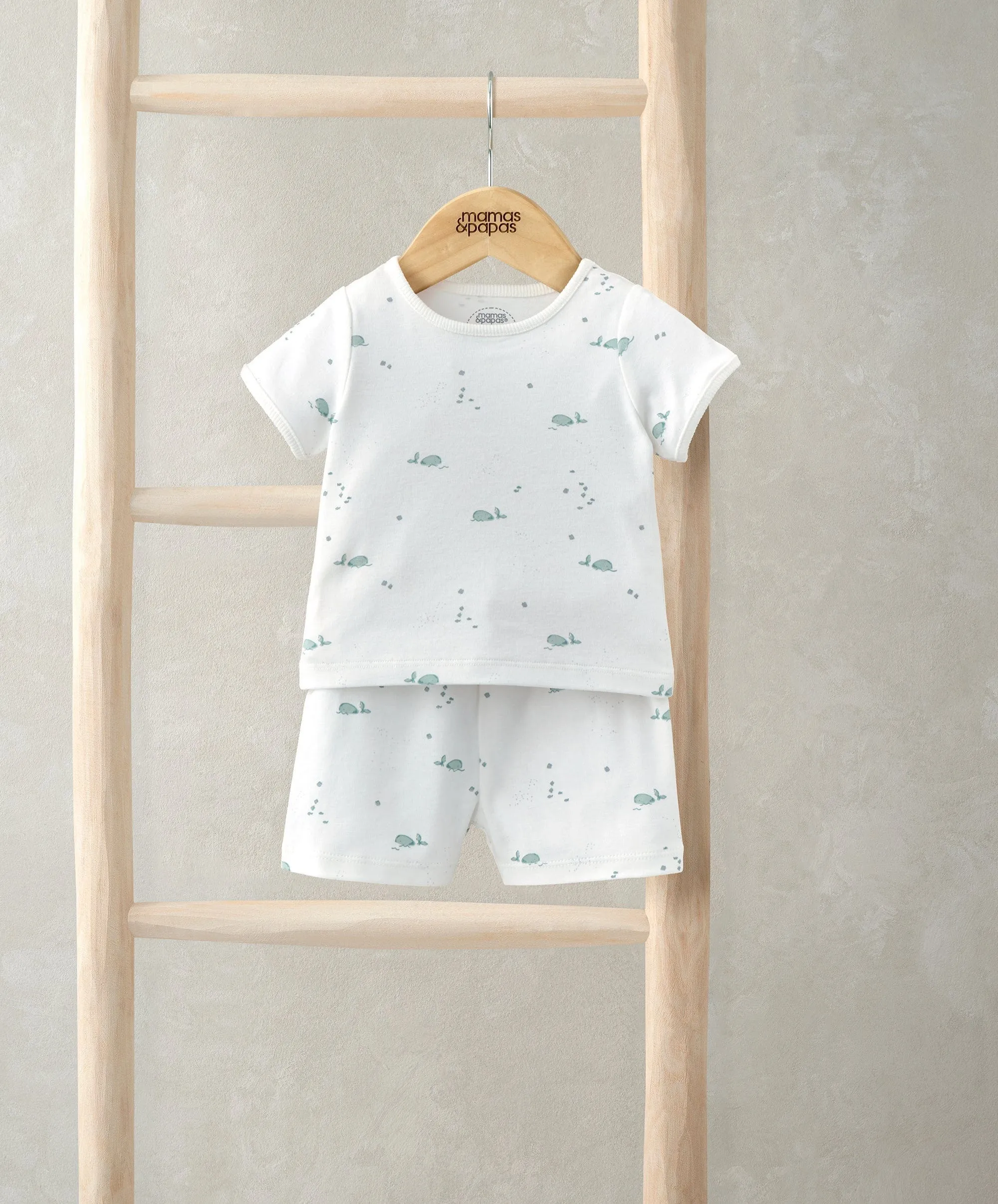 T-Shirt & Shorts Set (2 Pieces) - Whale Print
