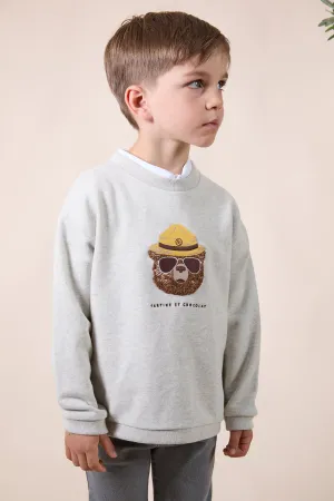 Tartine Et Chocolat Boys Girls BABY EXPLORATEUR EN HERBE SWEAT 1 - Gris chiné