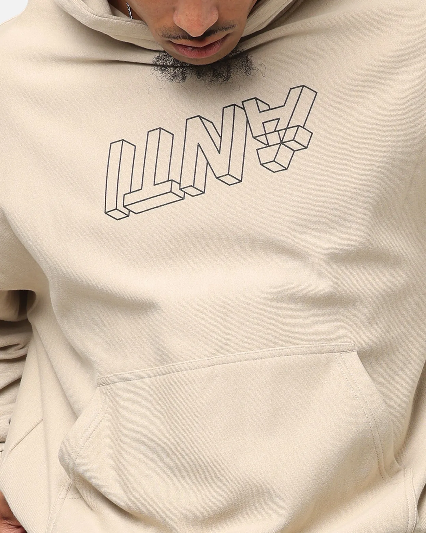 The Anti Order Dimension Boxy Hoodie Stone