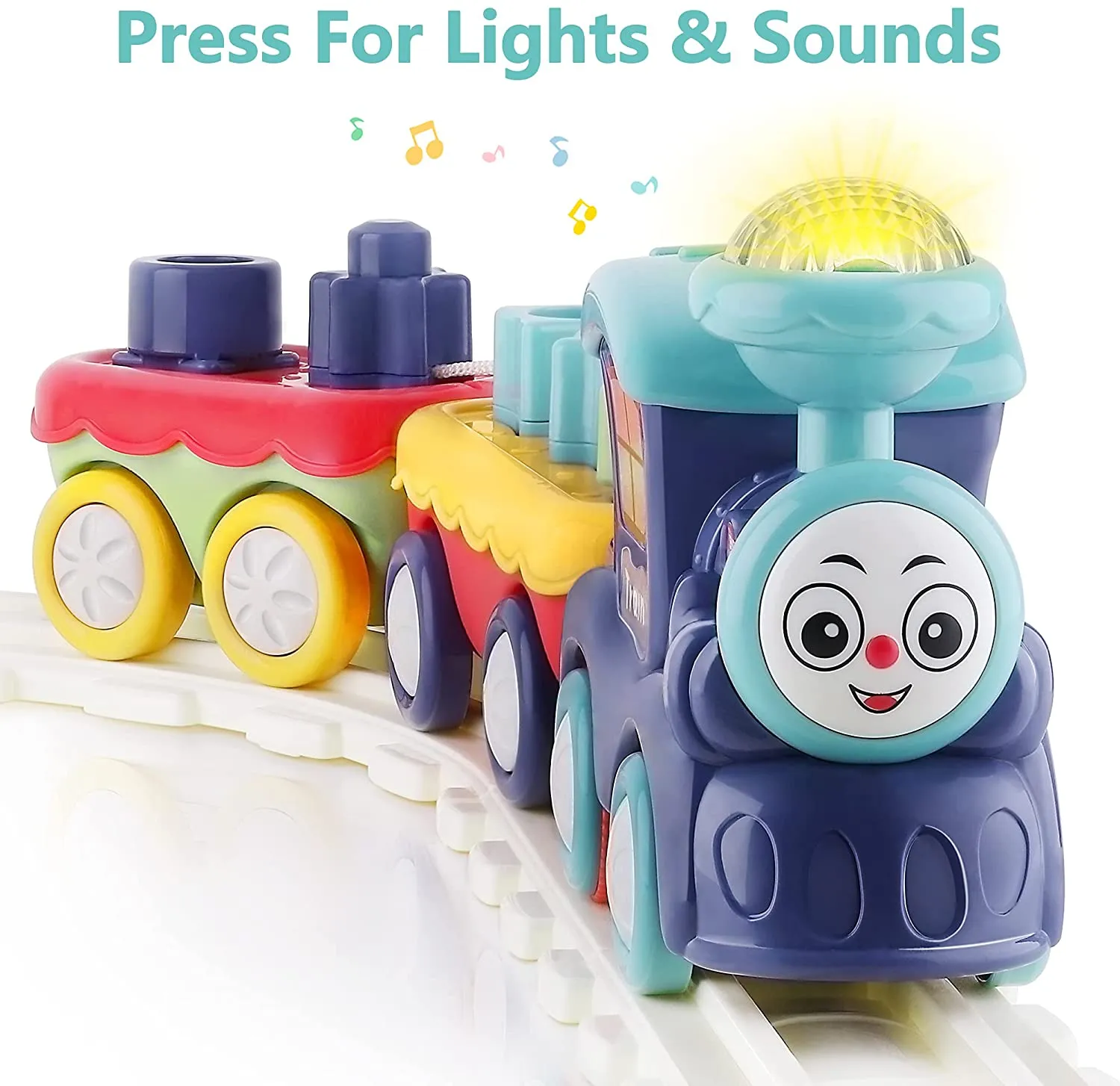Toddler Train Set Toy with Lights & Sound for Boys Girls
