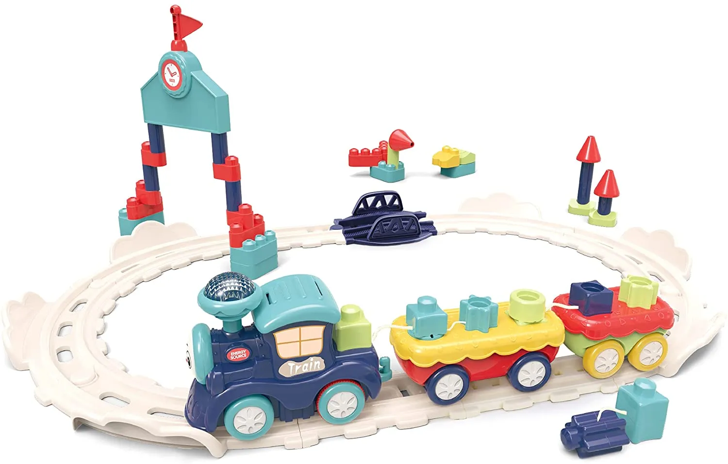 Toddler Train Set Toy with Lights & Sound for Boys Girls