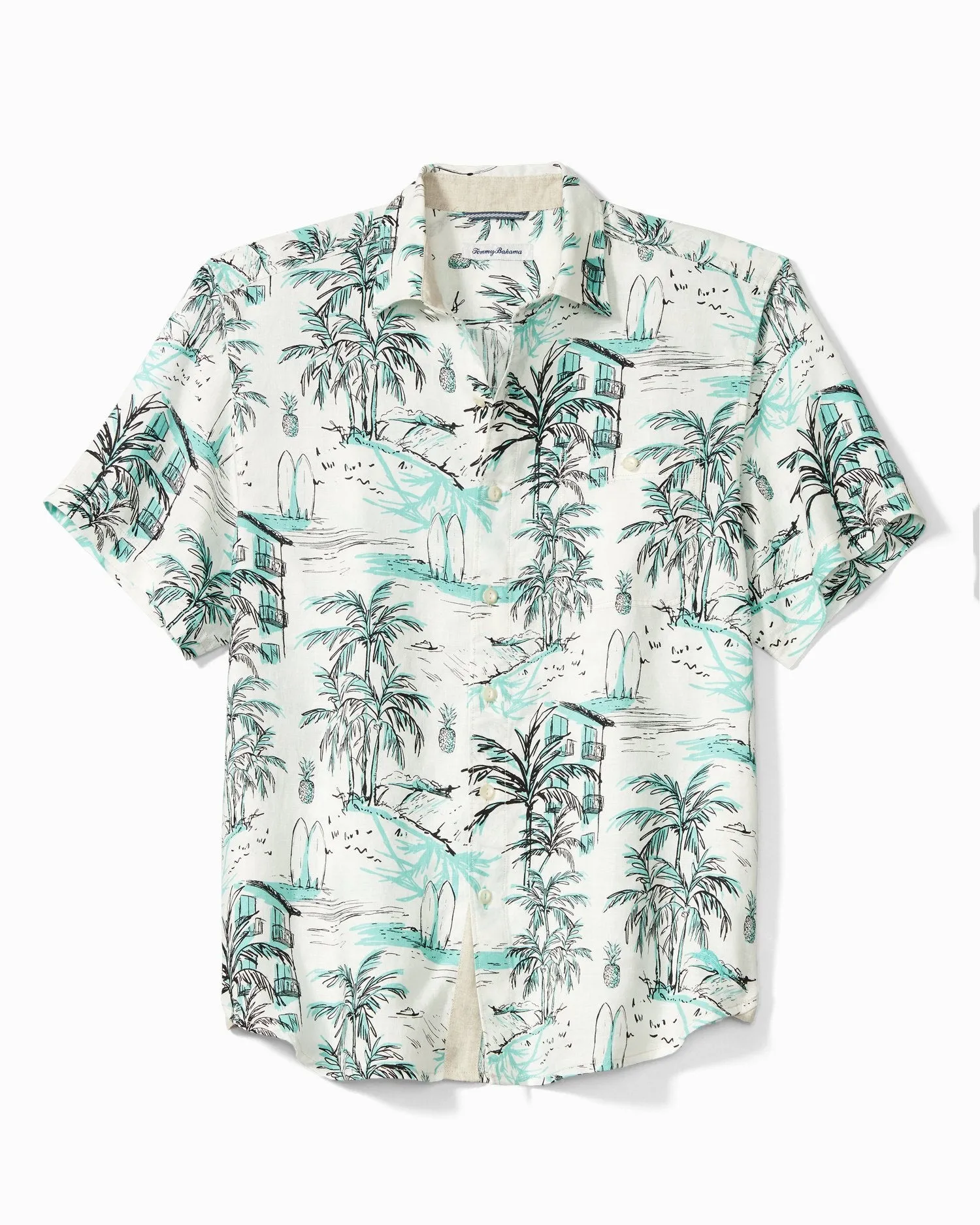 Tommy Bahama Sausalito Scenic Linen Short Sleeve Camp Shirt