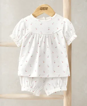 Top & Shorts Set (2 Pieces) - Cherry Hearts Print Babykids Mamas & Papas